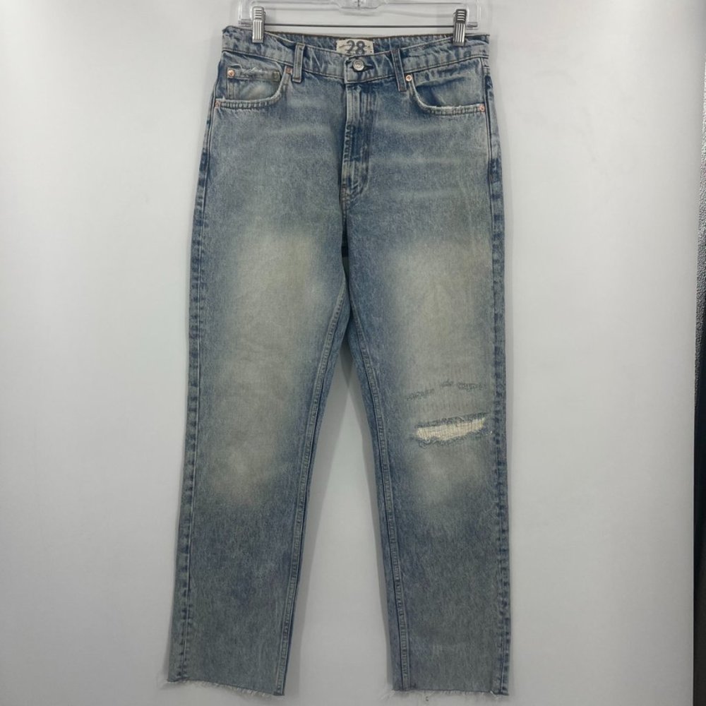 Free People | We The Free | Straight Leg Distressed Crop Jeans